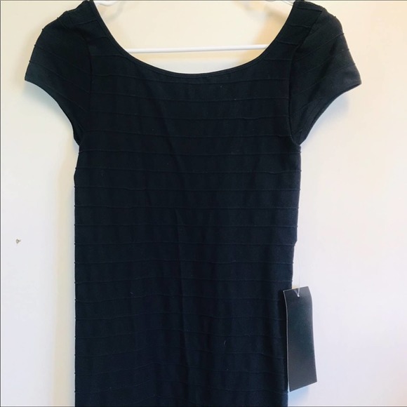 Bebe Mix Media Bandage Bodycon Dress Black Size PS - Picture 9 of 9